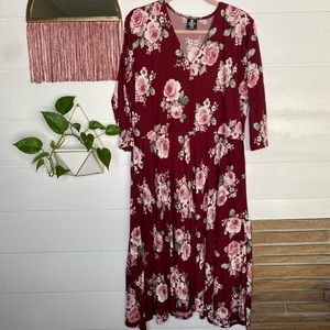 Agnes & Dora red floral Curie dress size XXL. EUC